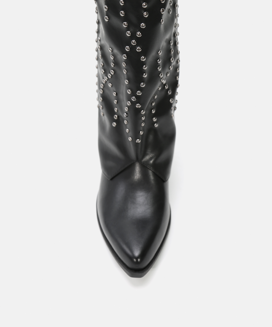 Botas cowboy salto tachas image number null